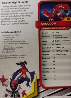 Pokémon Groundon PCD - seznam karet