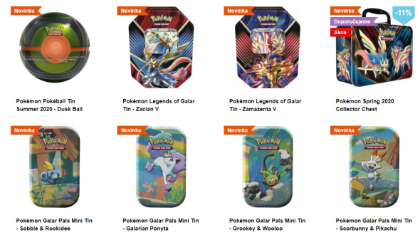 Plechové Pokémon krabičky s různými motivy