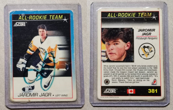 NHL Rookie card Jaromír Jágr Pinguins hokejová karta