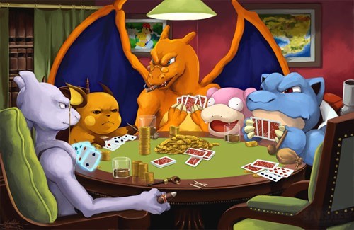 Pokemons playing Poker