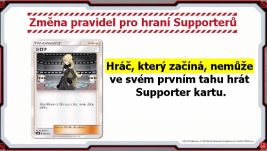 Pokémon TCG Změna pravidel pro hraní Supporter karet