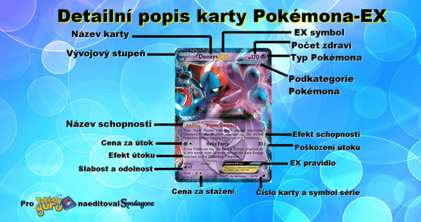 Detailní popisek karty Pokémona EX