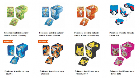 Pokémon krabičky s motivy oblíbených Pokémonů
