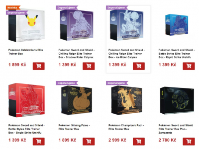 Pokemon TCG Elite Trainer Boxy na vánoce CZ SK