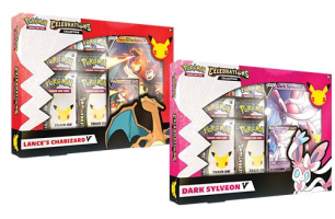 Pokémon TCG Celebrations Collections Lance's Charizard V and Dark Sylveon V CZ