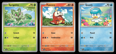 Pokémon Sprigatito, Fuecoco, Quaxly karty cz sk