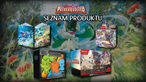 Pokémon Paldea Evolved seznam všech produktů cz sk